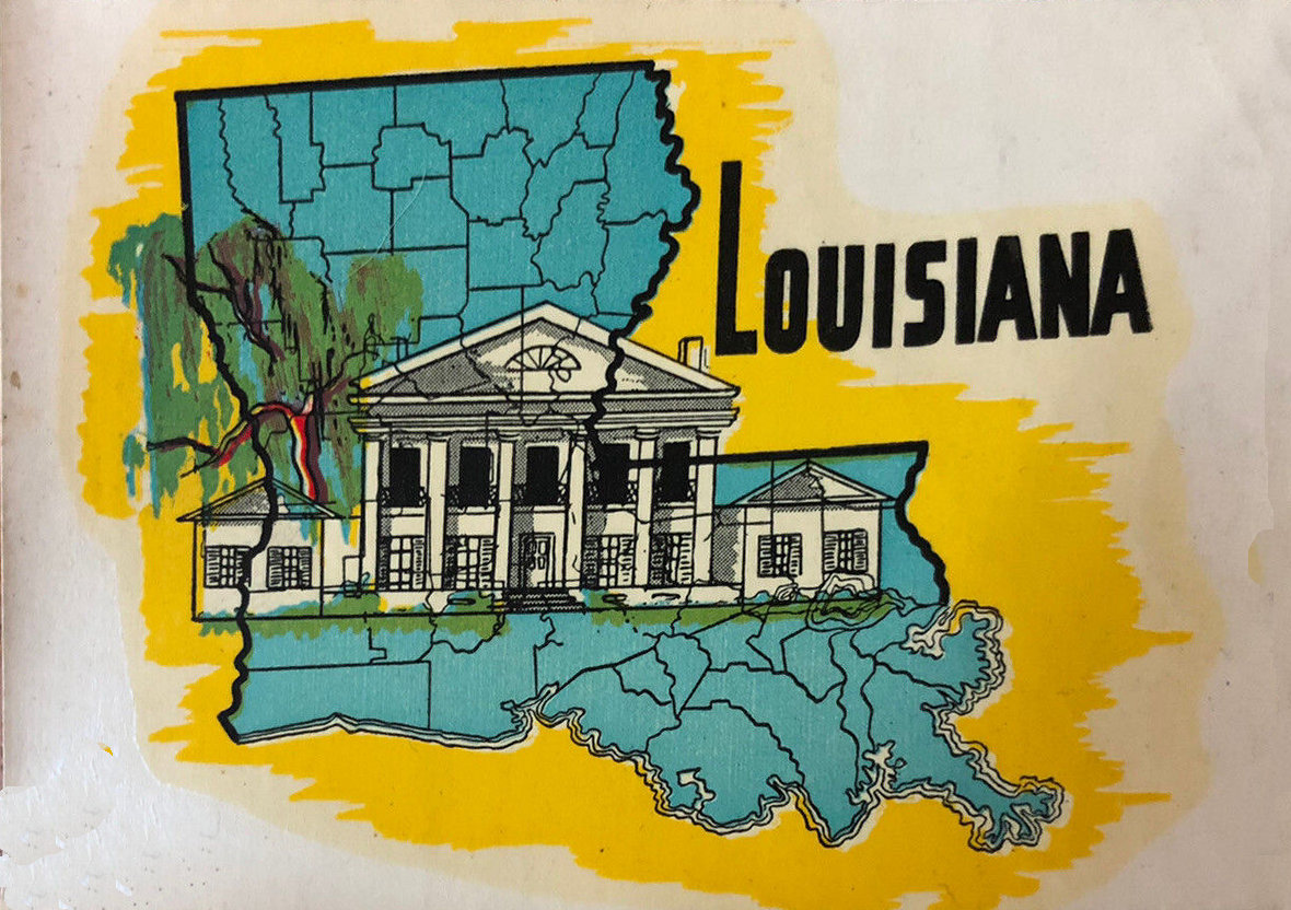 (image for) Louisiana (7) Vintage Vacation Stickers